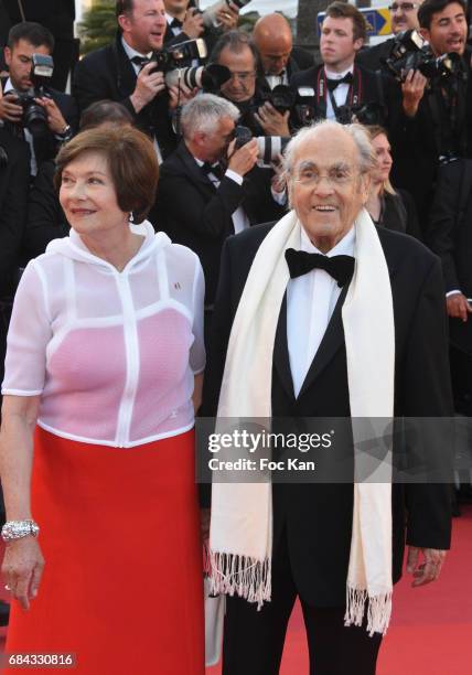 Macha Meril and composer Michel Legrand attend the 'Ismael's Ghosts ' screening and Opening Gala during the 70th annual Cannes Film Festival at...