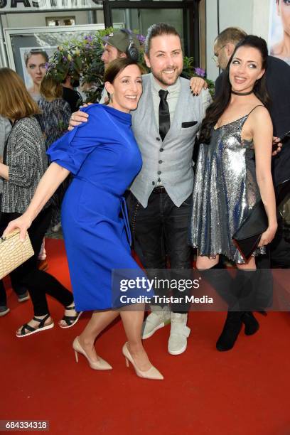 Ulrike Frank, Felix von Jascheroff and Anne Menden attend the 25th anniversary party of the TV show 'GZSZ' on May 17, 2017 in Berlin, Germany.