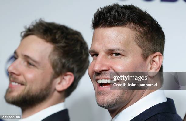 Max Thieriot and David Boreanaz attends 2017 CBS Upfron at The Plaza Hotel on May 17, 2017 in New York City.