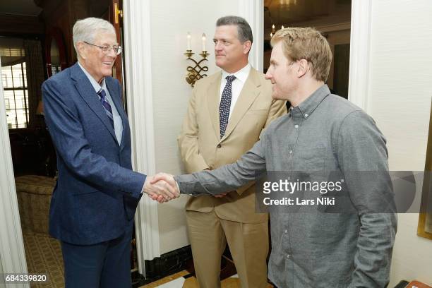 Philanthropist David H. Koch, Former American Track and Field Olympian Augie Wolf and American Alpine Ski Olympic Gold Medalist Ted Ligety attend the...