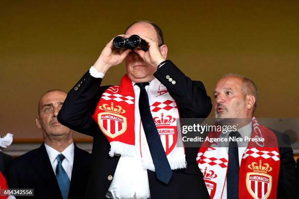 Prince Albert of Monaco during the Ligue 1 match between As Monaco and AS Saint Etienne at Stade Louis II on May 17, 2017 in Monaco, Monaco.