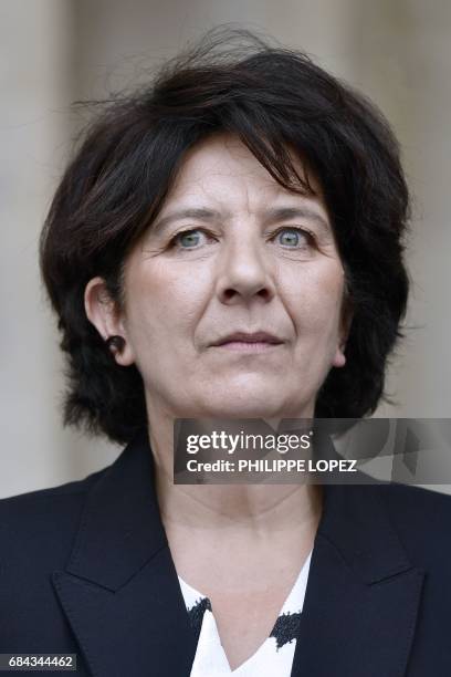 Newly appointed French Minister of Higher Education, Research and Innovation Frederique Vidal attends an official handover ceremony in Paris on May...
