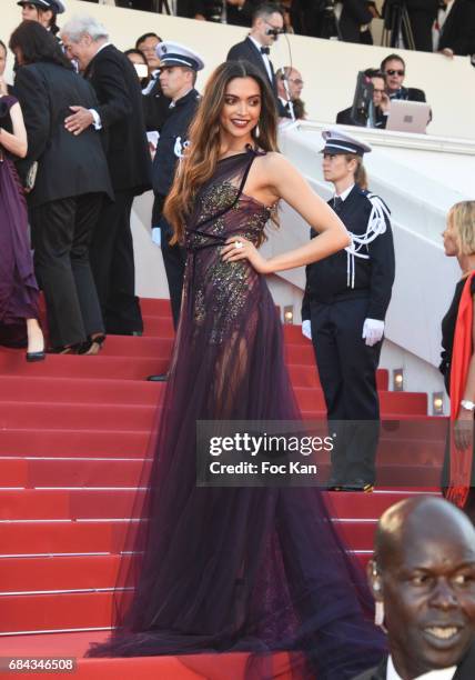 Deepika Padukone attends the 'Ismael's Ghosts ' screening and Opening Gala during the 70th annual Cannes Film Festival at Palais des Festivals on May...