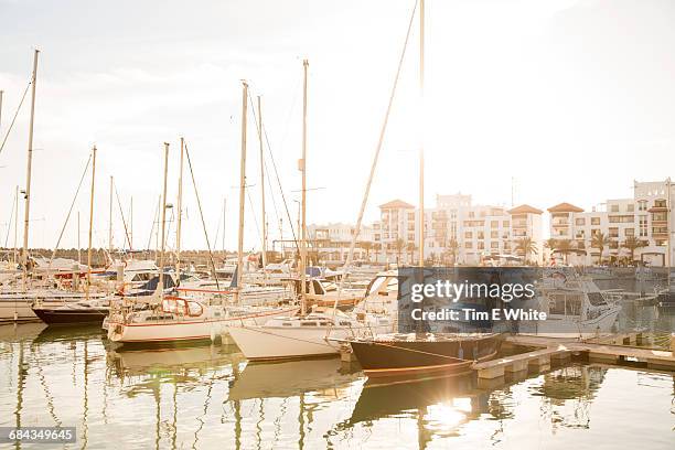 yachts in agadir harbour, morocco - agadir stock pictures, royalty-free photos & images