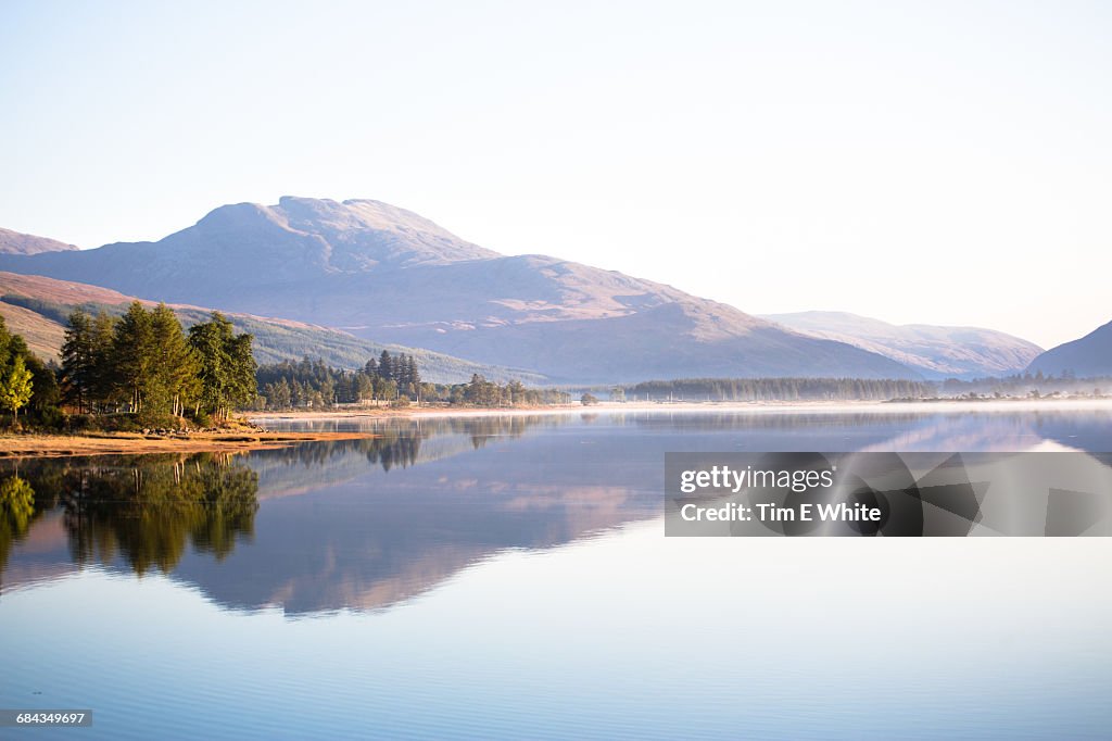 Early morning mist Lochcarron, Northern Scotland,