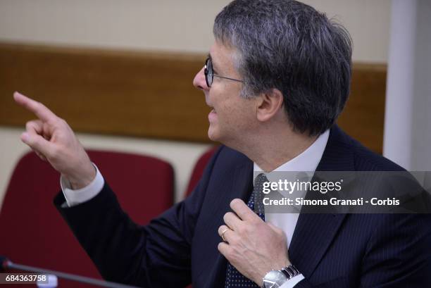 President of National Anti-Corruption Authority Raffaele Cantone attends a hearing at the Immigration Commission Parliamentary Committee on May 18,...