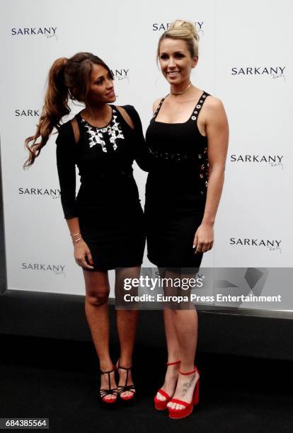 Antonella Roccuzzo and Sofia Balbi attend the opening of Sarkany Shoes Boutique on May 17, 2017 in Barcelona, Spain.