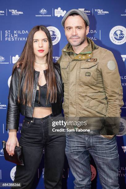 Lucienne Di Tempora and Damien Walsh Howling arrive ahead of the St Kilda Film Festival 2017 Opening Night at Palais Theatre on May 18, 2017 in...
