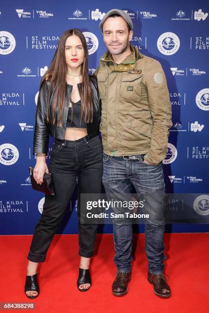 Lucienne Di Tempora and Damien Walsh Howling arrive ahead of the St Kilda Film Festival 2017 Opening Night at Palais Theatre on May 18, 2017 in...