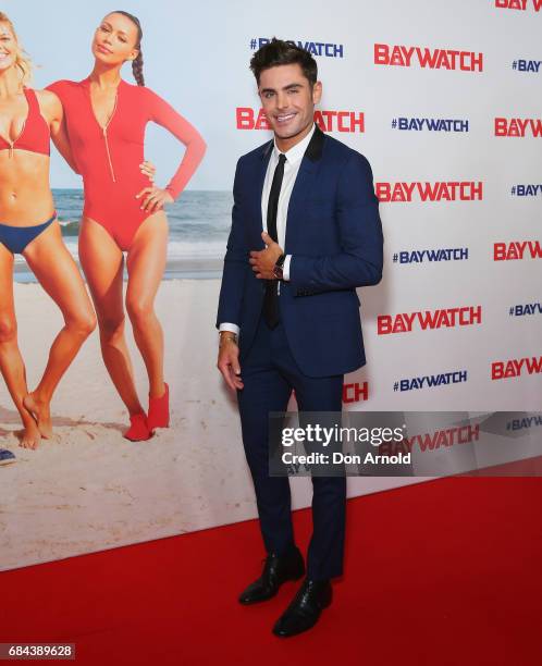 Zac Efron arrives ahead of the Australian Premiere of Baywatch on May 18, 2017 in Sydney, Australia.