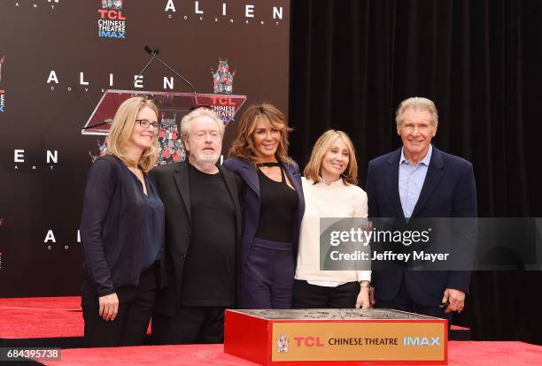 Vice Chairman and President of Production for 20th Century Fox Emma Watts, director/producer Sir Ridley Scott, wife Giannina Facio, Chairman and CEO...