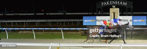 Magwitch ridden by Stephanie Thornton wins the Sportsbet Racing Form BM64 Handicap at Racing.com Park Synthetic Racecourse on May 18, 2017 in...