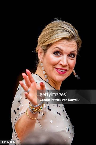 Queen Maxima of The Netherlands arrives at Palace Noordeinde for the Appeltjes van Oranje award ceremony on May 18, 2017 in The Hague, Netherlands.