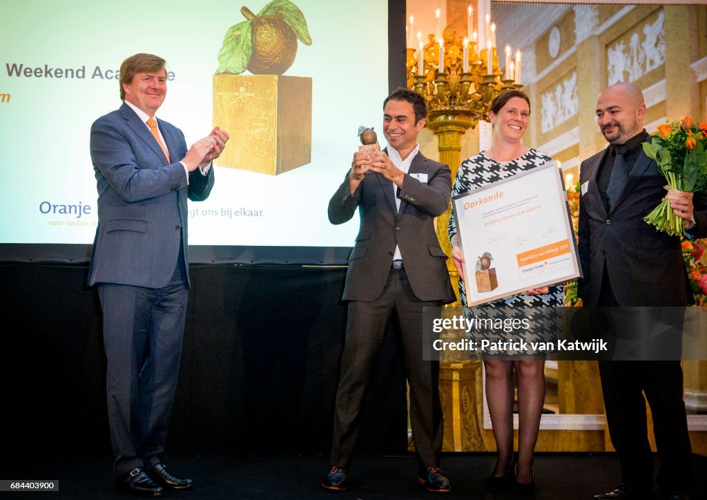 King Willem-Alexander Of The Netherlands & Queen Maxima Attend Appeltjes Award Ceremony In The Hague