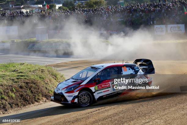 Jari Matti Latvala of Finland and Mikka Anttila of Finland compete in their Toyota Gazoo Racing WRT Toyota Yaris WRC during the Shakedownof the WRC...