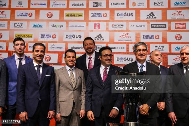 Head of Turkish Basketball Federation, Hidayet Turkoglu , Ilker Ayci , Chairman of the Board and Executive Committee, Turkish Airlines, Jordi...