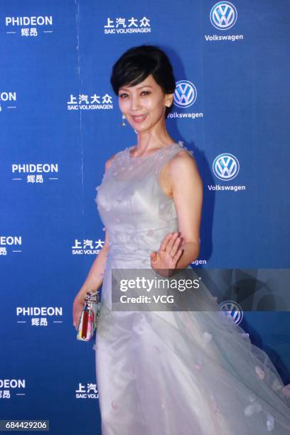 Actress Angie Chiu poses on red carpet of the 22nd Huading Awards ceremony on May 18, 2017 in Suzhou, Jiangsu Province of China.