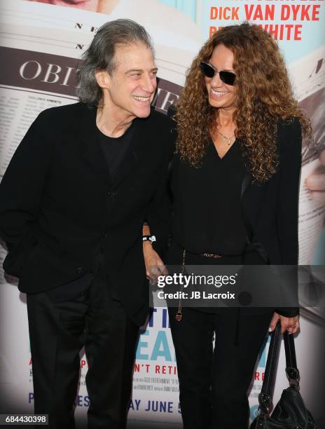 Richard Lewis and Joyce Lapinsky attend the premiere of HBO's 'If You're Not In The Obit, Eat Breakfast' on May 17, 2017 in Beverly Hills, California.