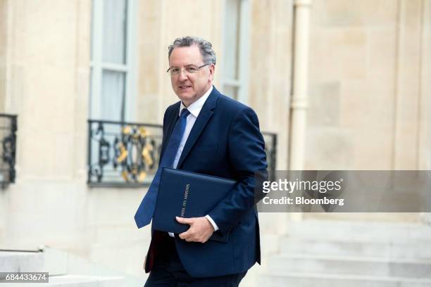 Richard Ferrand, France's minister for territorial cohesion, arrives for a cabinet meeting at the Elysee Palace in Paris, France, on Thursday, May...