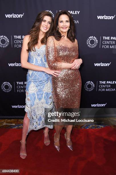 Actress Lynda Carter and daughter Jessica Altman attend the The Paley Honors: Celebrating Women In Television event at Cipriani Wall Street at on May...
