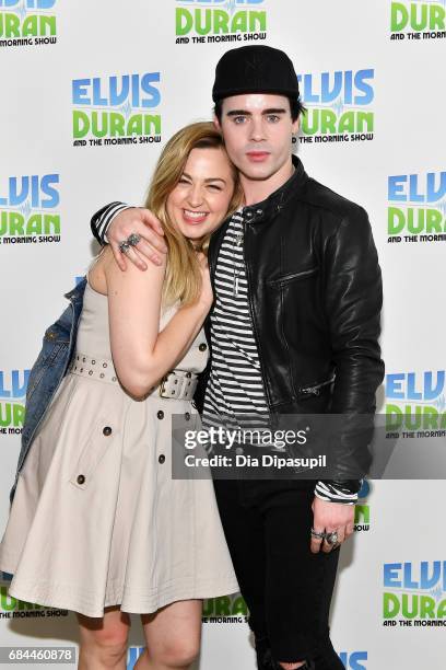 Leon Else poses with Bethany Watson during his visit to "The Elvis Duran Z100 Morning Show" at Z100 Studio on May 18, 2017 in New York City.