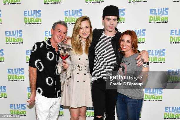 Leon Else poses with Elvis Duran, Bethany Watson, and Danielle Monaro during his visit to "The Elvis Duran Z100 Morning Show" at Z100 Studio on May...