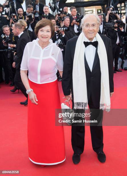 Macha Meril and composer Michel Legrand attend the "Ismael's Ghosts " screening and Opening Gala during the 70th annual Cannes Film Festival at...