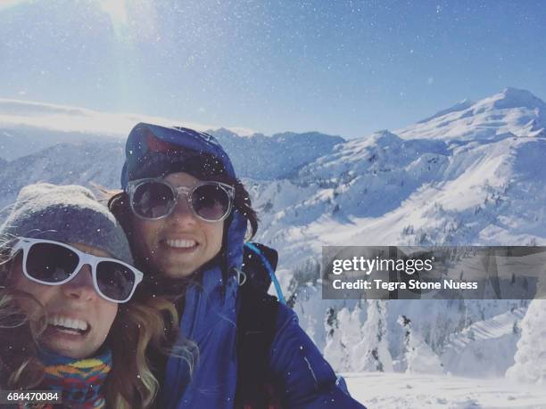 Selfie of two women on Snowy Mountain