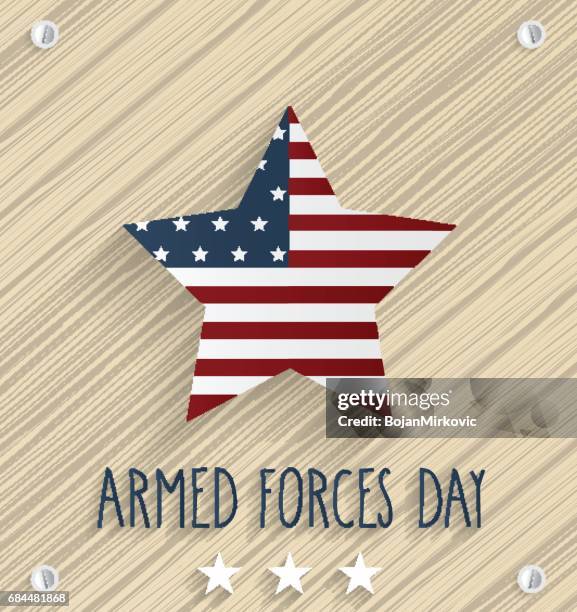 ilustrações, clipart, desenhos animados e ícones de dia das forças armadas em fundo de madeira com texto manuscrito - armed forces day