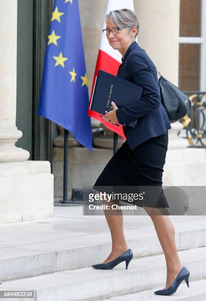 Newly appointed French Minister in charge of Transport Elisabeth Borne arrives at the Elysee presidential palace for the first weekly cabinet meeting...
