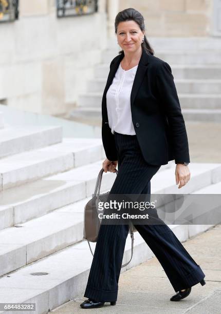 Newly appointed French Health and Solidarity Minister Agnes Buzyn arrives at the Elysee presidential palace for the first weekly cabinet meeting on...