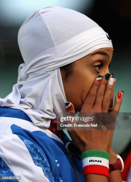 Sepideh Tavakoly Nik of Iran prepares to compete in the in the Women's High Jump Final during day seven of Baku 2017 - 4th Islamic Solidarity Games...