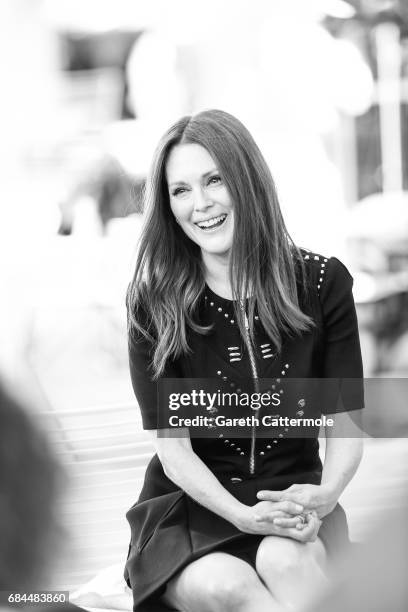 Julienne Moore attends a Cinema Talk at the L'Oreal Paris cinema club during the 70th annual Cannes Film Festival on May 17, 2017 in Cannes, France.