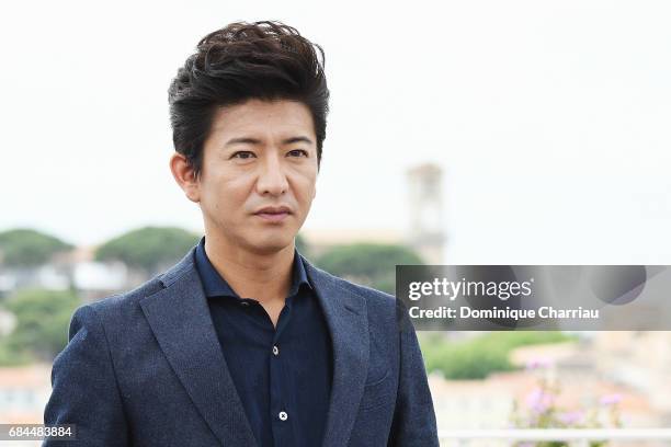 Takuya Kimura attends the "Blade Of The Immortal " photocall during the 70th annual Cannes Film Festival at Palais des Festivals on May 18, 2017 in...