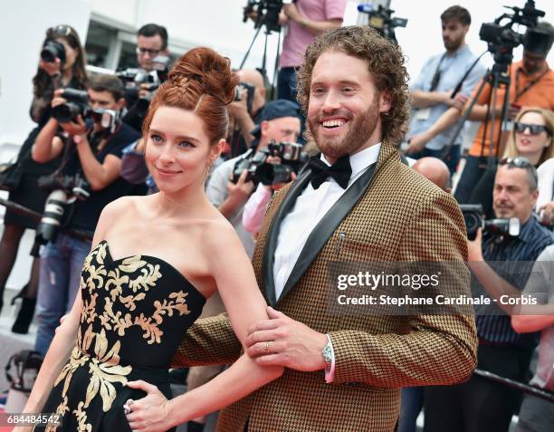 Actors Kate Gorney and T. J. Miller attend the "Wonderstruck" screening during the 70th annual Cannes Film Festival at Palais des Festivals on May...