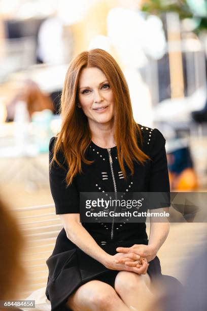 Julienne Moore attends a Cinema Talk at the L'Oreal Paris cinema club during the 70th annual Cannes Film Festival on May 17, 2017 in Cannes, France.
