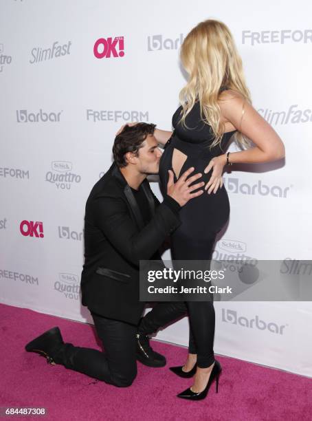 Gleb Savchenko and Elena Samodanova attend OK! Magazine's Summer Kick-Off Party at W Hollywood on May 17, 2017 in Hollywood, California.