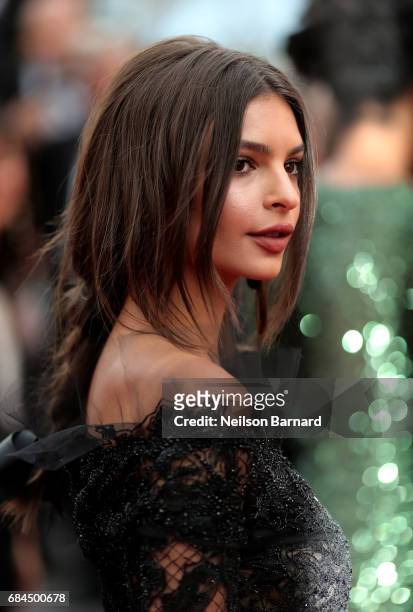 Model Emily Ratajkowski attends the "Loveless " screening during the 70th annual Cannes Film Festival at Palais des Festivals on May 18, 2017 in...