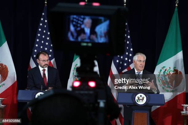 Mexican Foreign Secretary Luis Videgaray and U.S. Secretary of State Rex Tillerson participate in a media availability May 18, 2017 at the State...
