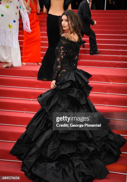 Emily Ratajkowski attends the "Loveless " screening during the 70th annual Cannes Film Festival at Palais des Festivals on May 18, 2017 in Cannes,...