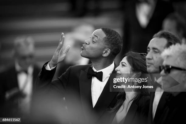 Jury members Will Smith, Agnes Jaoui, Paolo Sorrentino and President of the jury Pedro Almodovar attend the "Ismael's Ghosts " & Opening Gala Red...