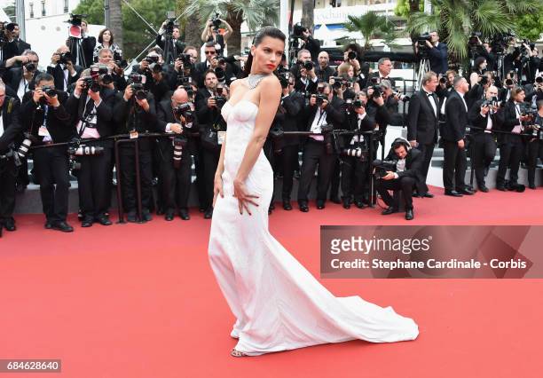 Model Adriana Lima attends the "Loveless " premiere during the 70th annual Cannes Film Festival at Palais des Festivals on May 18, 2017 in Cannes,...