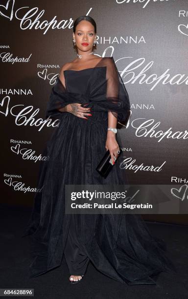 Rihanna attends the Chopard dinner in honour of her and the Rihanna X Chopard Collection during the 70th annual Cannes Film Festival on the Chopard...