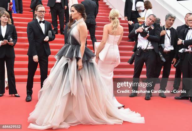 Actor Gianna Simone attends the "Loveless " premiere during the 70th annual Cannes Film Festival at Palais des Festivals on May 18, 2017 in Cannes,...