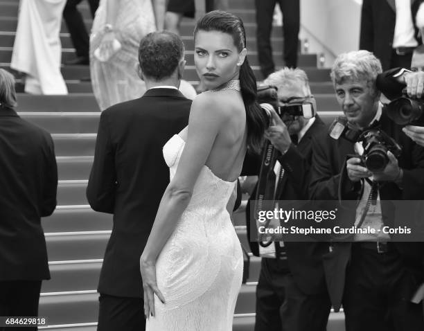 Model Adriana Lima attends the "Loveless " premiere during the 70th annual Cannes Film Festival at Palais des Festivals on May 18, 2017 in Cannes,...