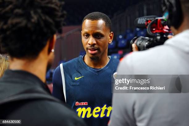 James Nunnally, #21 of Fenerbahce Istanbul during the 2017 Turkish Airlines EuroLeague Final Four Fenerbahce Istanbul Practice at Sinan Erdem Dome on...