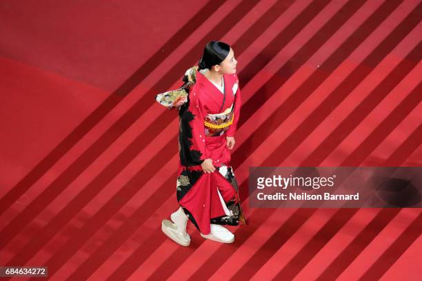 Hana Sugisaki attends the "Blade Of The Immortal " screening during the 70th annual Cannes Film Festival at Palais des Festivals on May 18, 2017 in...