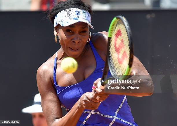 Venus Williams in action during his match against Johanna Konta - Internazionali BNL d'Italia 2017 on May 16, 2017 in Rome, Italy.