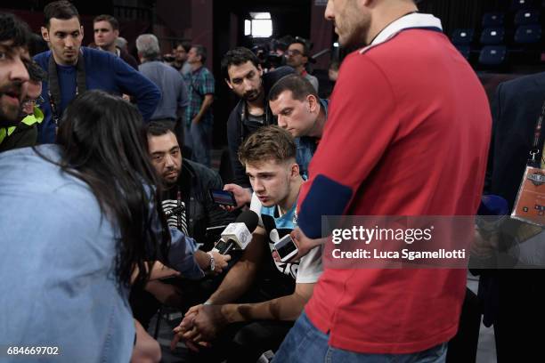 Luka Doncic, #7 of Real Madrid during the 2017 Turkish Airlines EuroLeague Final Four Real Madrid Practice at Sinan Erdem Dome on May 18, 2017 in...