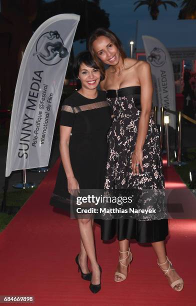 Sonia Rolland and Saida Jawad attend Sunny Media Cocktail during the 70th annual Cannes Film Festival at Grand Hotel on May 18, 2017 in Cannes,...